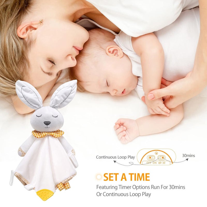 BEREST Rechargeable Baby Sleep Soother Bunny Lovey- White Noise| Heartbeat| Shushing| Lullaby Infant Sleeping Aid with Cry Sensor at Nap Time Routine, Newborn Gifts Plush Toddler Snuggle Blanket Toy - Image 4